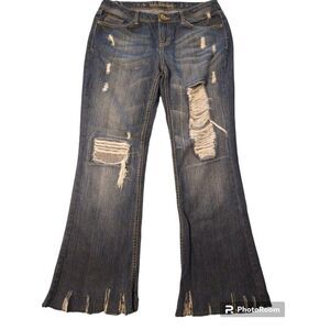 U.S. polo Assn.  cropped fringed distressed jeans Size 7 Boho Beachy